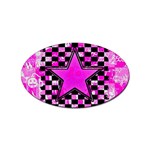 Pink Star Sticker Oval (10 pack)