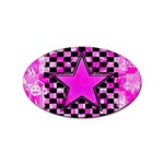Pink Star Sticker Oval (100 pack)
