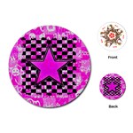 Pink Star Playing Cards Single Design (Round)