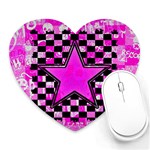 Pink Star Heart Mousepad