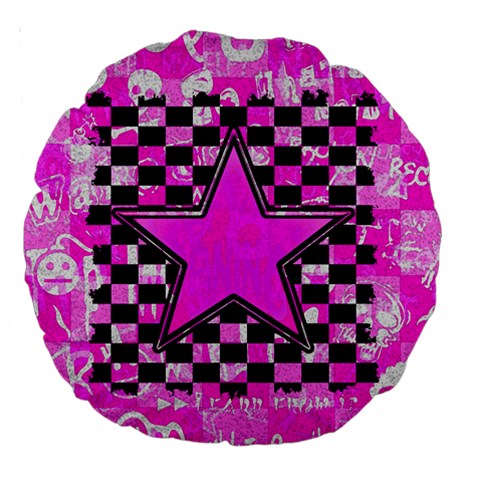 Pink Star Large 18  Premium Round Cushion  from ArtsNow.com Front
