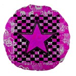 Pink Star Large 18  Premium Round Cushion 