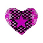 Pink Star Standard 16  Premium Heart Shape Cushion 