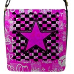 Pink Star Flap Closure Messenger Bag (S)