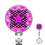 Pink Star Stainless Steel Nurses Watch