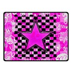 Pink Star Double Sided Fleece Blanket (Small)