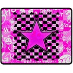 Pink Star Double Sided Fleece Blanket (Medium)