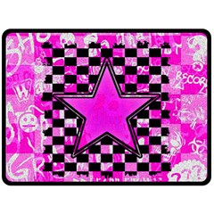 Pink Star Double Sided Fleece Blanket (Large) from ArtsNow.com 80 x60  Blanket Front