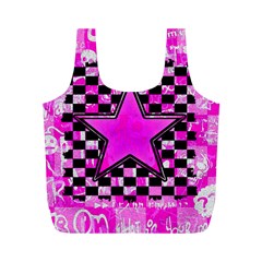 Pink Star Full Print Recycle Bag (M) from ArtsNow.com Front