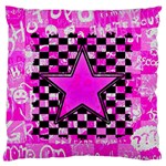 Pink Star Large Flano Cushion Case (Two Sides)