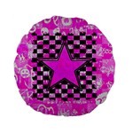 Pink Star Standard 15  Premium Flano Round Cushion 