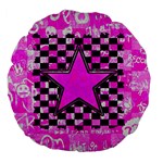 Pink Star Large 18  Premium Flano Round Cushion 