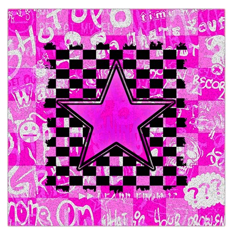 Pink Star Large Satin Scarf (Square) from ArtsNow.com Front