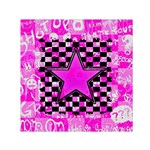 Pink Star Small Satin Scarf (Square)