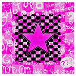 Pink Star Wooden Puzzle Square