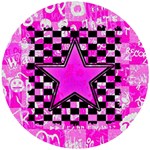 Pink Star Wooden Puzzle Round