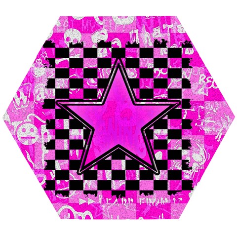 Pink Star Wooden Puzzle Hexagon from ArtsNow.com Front