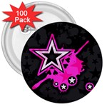 Pink Star Design 3  Button (100 pack)