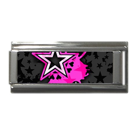 Pink Star Design Superlink Italian Charm (9mm) from ArtsNow.com Front