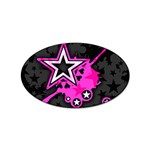 Pink Star Design Sticker Oval (10 pack)