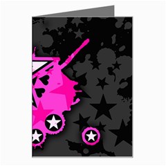 Pink Star Design Greeting Card from ArtsNow.com Left