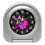 Pink Star Design Travel Alarm Clock