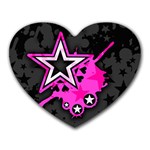 Pink Star Design Heart Mousepad