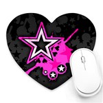 Pink Star Design Heart Mousepad