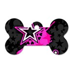 Pink Star Design Dog Tag Bone (One Side)