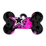 Pink Star Design Dog Tag Bone (Two Sides)