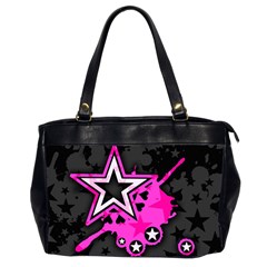 Pink Star Design Oversize Office Handbag (2 Sides) from ArtsNow.com Front