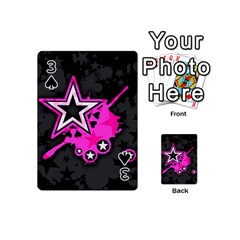 Pink Star Design Playing Cards 54 Designs (Mini) from ArtsNow.com Front - Spade3