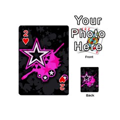 Pink Star Design Playing Cards 54 Designs (Mini) from ArtsNow.com Front - Heart2