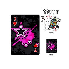 Pink Star Design Playing Cards 54 Designs (Mini) from ArtsNow.com Front - Heart7