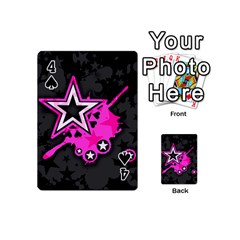 Pink Star Design Playing Cards 54 Designs (Mini) from ArtsNow.com Front - Spade4