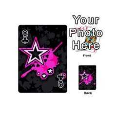 Queen Pink Star Design Playing Cards 54 Designs (Mini) from ArtsNow.com Front - ClubQ