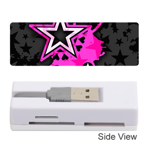 Pink Star Design Memory Card Reader (Stick) from ArtsNow.com Front