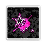 Pink Star Design Memory Card Reader (Square)