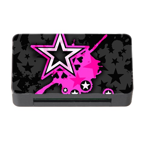 Pink Star Design Memory Card Reader with CF from ArtsNow.com Front