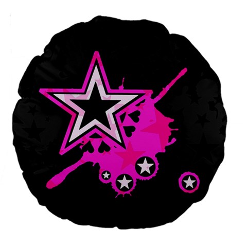 Pink Star Design Large 18  Premium Round Cushion  from ArtsNow.com Front