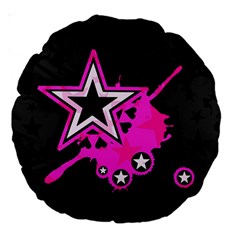 Pink Star Design Large 18  Premium Round Cushion  from ArtsNow.com Front