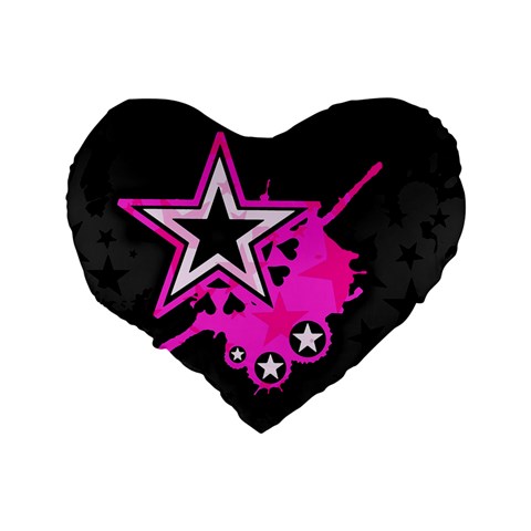 Pink Star Design Standard 16  Premium Heart Shape Cushion  from ArtsNow.com Back