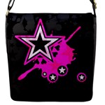 Pink Star Design Flap Closure Messenger Bag (S)