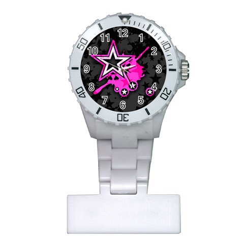 Pink Star Design Plastic Nurses Watch from ArtsNow.com Front