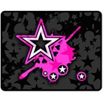 Pink Star Design Double Sided Fleece Blanket (Medium)