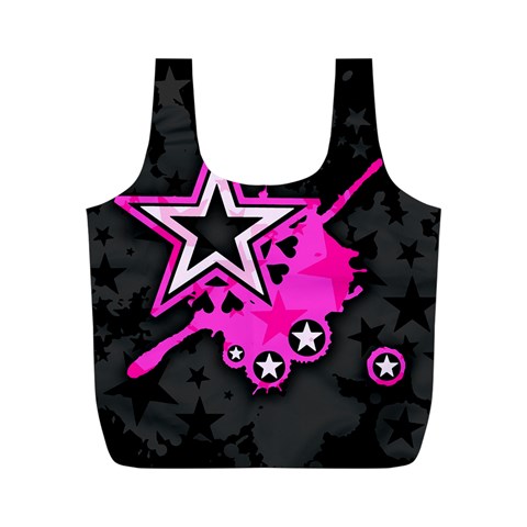 Pink Star Design Full Print Recycle Bag (M) from ArtsNow.com Front