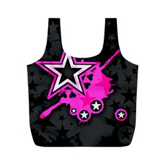 Pink Star Design Full Print Recycle Bag (M) from ArtsNow.com Front