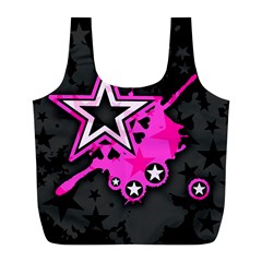 Pink Star Design Full Print Recycle Bag (L) from ArtsNow.com Back