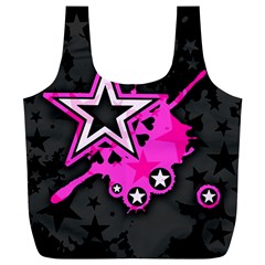 Pink Star Design Full Print Recycle Bag (XL) from ArtsNow.com Front