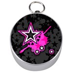 Pink Star Design Silver Compass